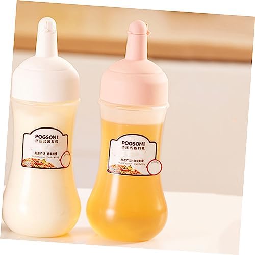 2x 350ml Squeeze Bottles Kitchen Condiment Dressing Dispensers