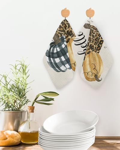 Halloween Thanksgiving Multi-Use Waffle Towels Set of 2