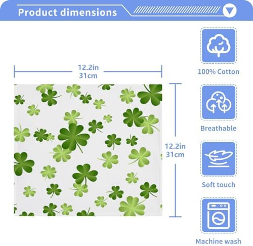 St Patricks Day Clover Washcloths for Home and Kids