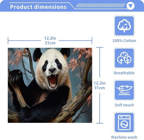 YETTASBINPanda Washcloths 2 Pack Soft Reusable Towels