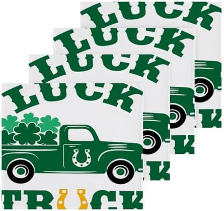 St Patrick Day Truck Washcloths 2 Pack Soft Absorbent Cotton Towels