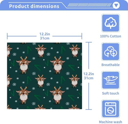 HOLIDAY REINDEER WAVY Washcloths