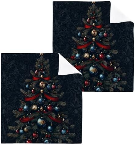 Xigua Christmas Washcloth Set for Bathroom Kitchen
