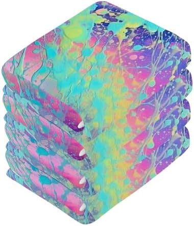 Iridescent Washcloth Set Soft AbsorbentReusable Washcloths for Baby and Fingertip Towels