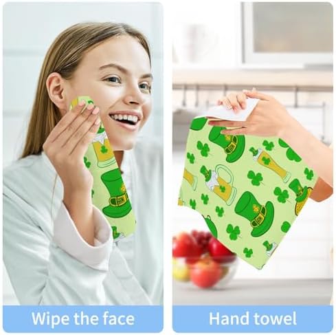 Perfect St Patricks Clover Washcloth Set