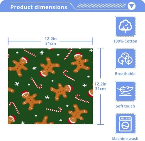 Christmas gingerbread man washcloth 2-pack