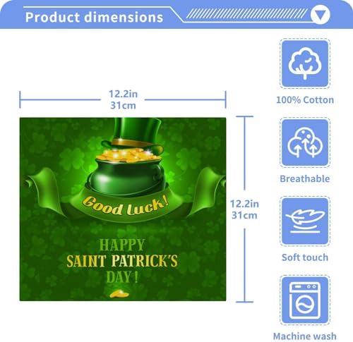 St Patricks Day Clover Washcloth Set