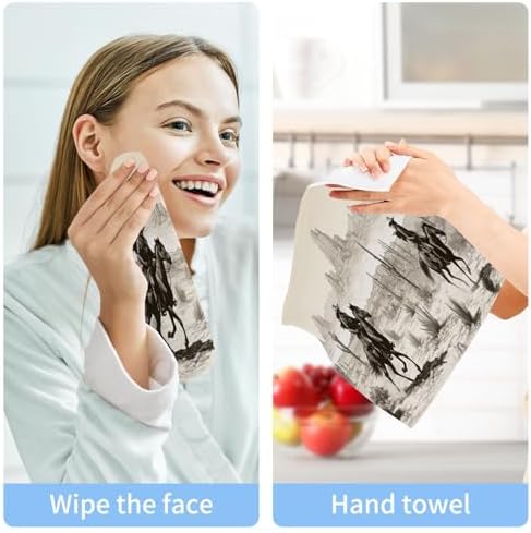 YETTASBINCowboy Washcloths 2 Pack Soft Absorbent Reusable predicate