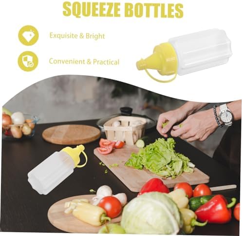 4-Piece Squeeze Condiment Bottles for Kitchen Use
