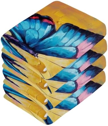 YETTASBIN Butterfly Washcloths 2 Pack - Soft Absorbent Cotton Towels