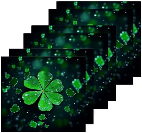 St Patricks Day Clover Washcloth Soft Reusable 12x12 inch