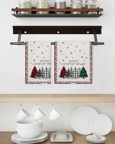 Berries Red Waffle Kitchen Towels