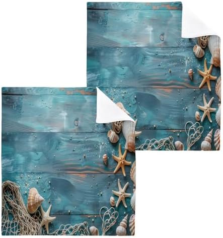 Starfish Washcloth Set- Soft Absorbent Reusable Perfect for Home Travel