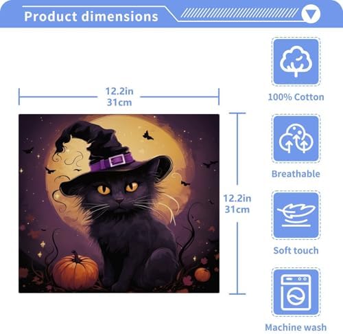 Halloween Cat Washcloths 2 Pack