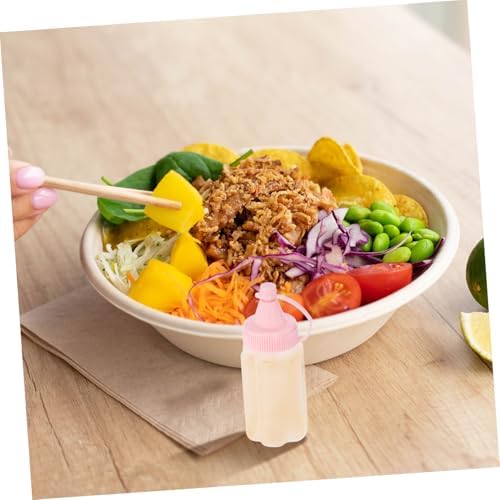 Luxshiny 4-Piece Squeeze Bottles for Honey Condiments Reusable Salad Dressing Containers
