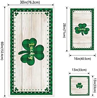 ZOE GARDEN Buffalo Plaid Check Shamrock Bath Towels Set