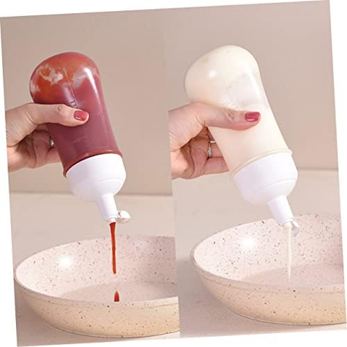 2Pcs 350ml Squeeze Condiment Bottles wScale for Kitchen Use
