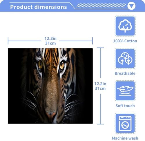 YETTASBIN Tiger Washcloths 2 Pack Soft Absorbent Towels