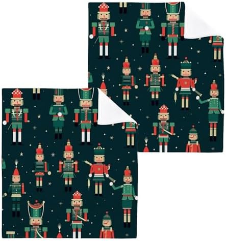 YETTASBIN Christmas Nutcrackers Washcloths 2 Pack 1