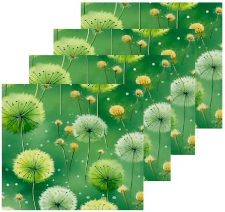 Elegant Canvas Dandelion Washcloth Set