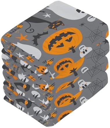 Halloween pumpkin ghost washcloths