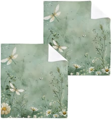 Dragonfly Soft Washcloth Set 2-Piece 12x12 inches