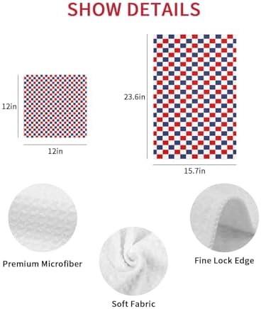 Checkered Flag Waffle Kitchen Towels Set of 3