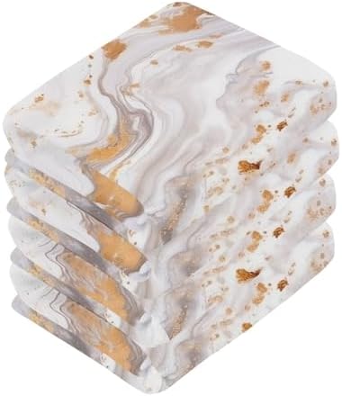 Marble Washcloth Set Soft Reusable Aesthetic Bath Towels with 12x12 Size