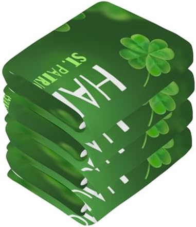 St Patricks Day Clover Washcloth Set Soft Absorbent Baby Towels