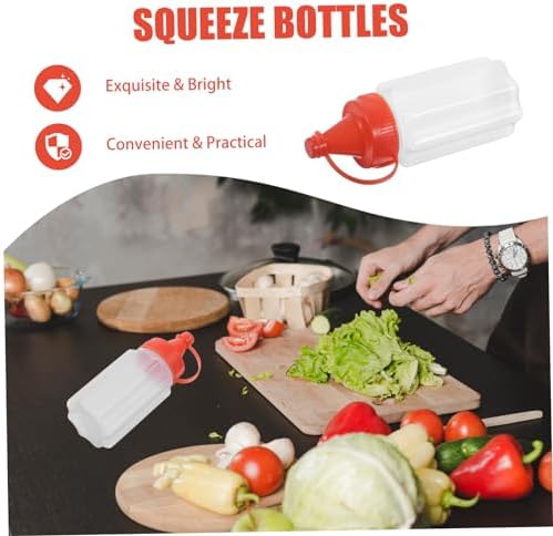 DECHOUS 4pcs Reusable Condiment Squeeze Bottles