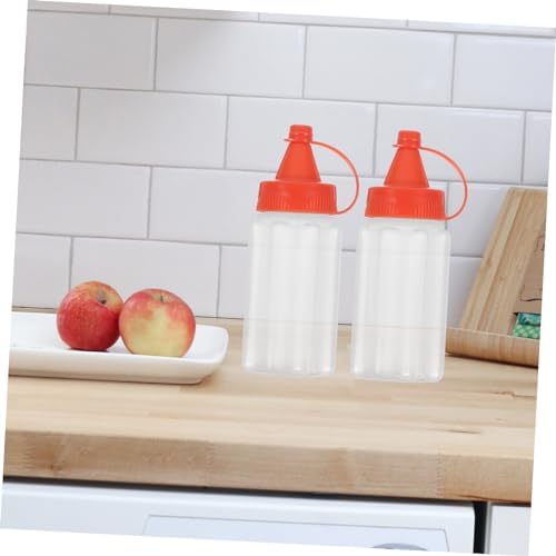 4-Pack Reusable Squeeze Bottles for Condiments - Mess-Free Space-Saving Design