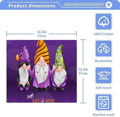 Halloween Gnome Washcloth Set 2-Piece Soft Reusable