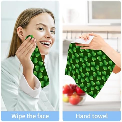 St Patricks Day Shamrock Washcloth 12x12 Soft Reusable