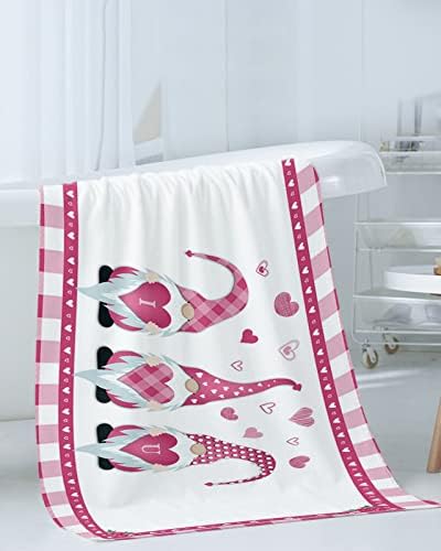 Adorable 3-Piece Check Gnomes Buffalo Border Travel Travel Towels