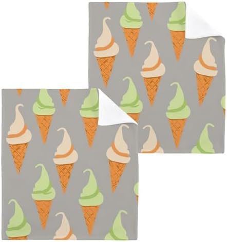 Chunky Ice Cream Cone Washcloth 2-Pack Soft Reusable