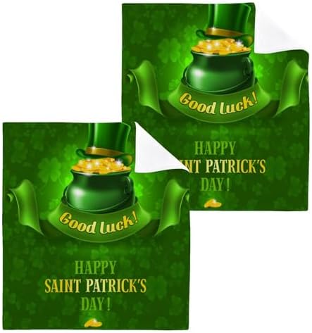 St Patricks Day Clover Washcloth Set