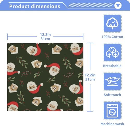 Reusable Soft Christmas Santa Washcloth for Kids Washable