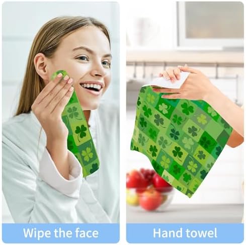 Yettasbin St Patricks Day Clover Washcloths Set