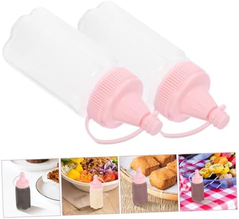 4 Pack Honey Container Squeeze Bottles - Condiment Squeeze Bottles for Kitchen Organization