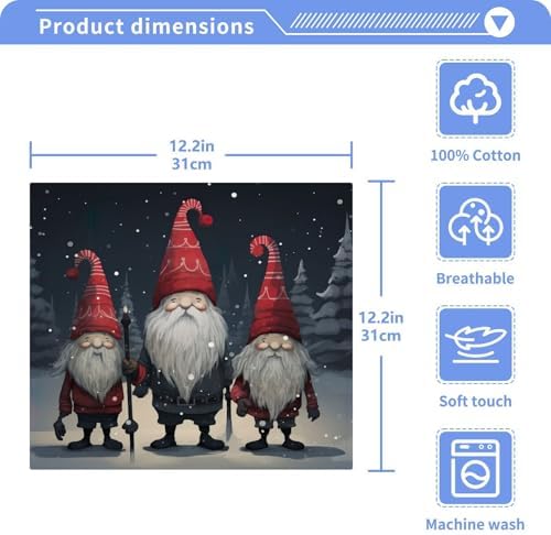Cute Gnome Reusable Washcloth Set 2-Pack