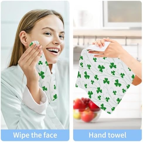 WIHVESt Patricks Day Shamrock Towels Set