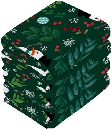 Xigua Christmas Snowman Washcloths Set of 2 - 12x12 Inch