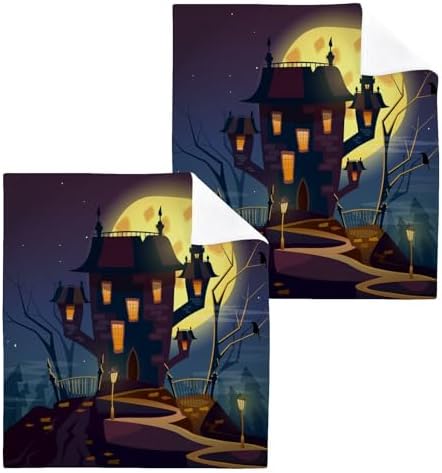 Yettasbin Halloween Washcloths 2 Pack Bath Towels