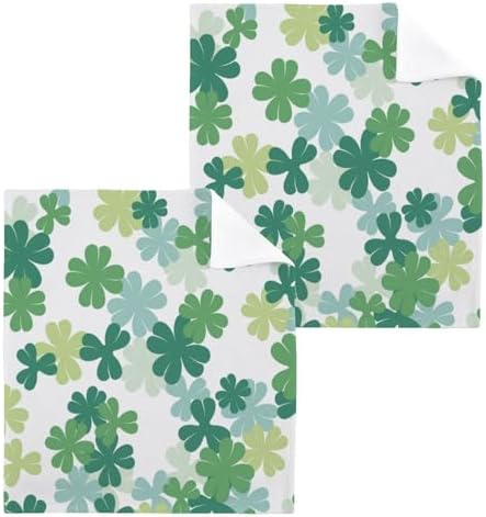 St Patricks Day Shamrock Soft Cotton Washcloths 2-Pack