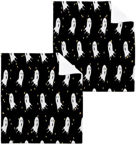 Halloween Ghost Washcloths 2 Pack Soft Absorbent Reusable 12x12 _normsios