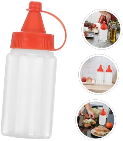 4-Pack Reusable Squeeze Bottles for Condiments - Mess-Free Space-Saving Design