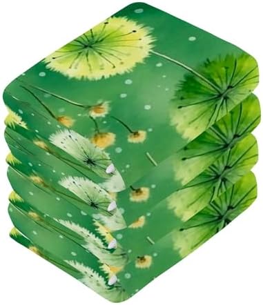 Elegant Canvas Dandelion Washcloth Set