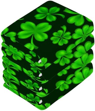 St Patricks Clover Washcloth Set