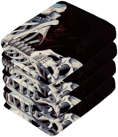 Skeleton Washcloths 2 Pack Soft Absorbent Cotton Towels