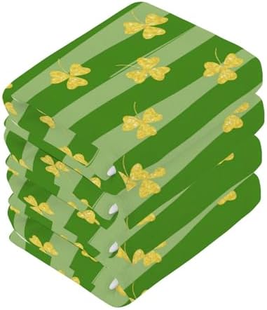 St Patricks Day shamrock washcloths 12x12 inch soft absorbent reusable face towels